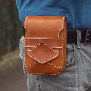 Sac ceinture en cuir fait main, sac banane en cuir naturel, sac banane en cuir fait main