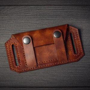 Cartera de cinturón de cuero hecha a mano, billetera pequeña de cuero con bolsillo para monedas, billetera de viaje de cuero, tarjetero de cuero, billetera de cintura, bolsa de cinturón imagen 10