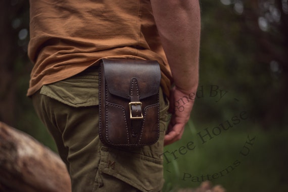 Handmade Leather Military Belt Bag Leather Waist Bag Leather 