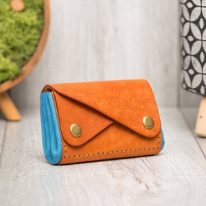 Cartera de piel personalizada, monedero de piel, tarjetero
