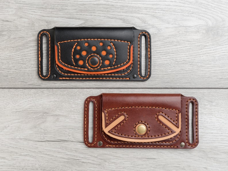 Cartera cinturón de cuero hecha a mano, billetera de viaje de cuero, billetera pequeña de cintura de cuero, tarjetero de cuero, billetera minimalista, imagen 1