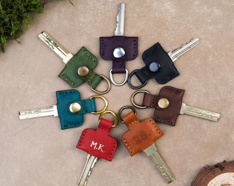 Leather Key Cover – Handmade Italian Key Cap Gift