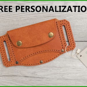 Cartera de cinturón de cuero hecha a mano personalizada, cartera pequeña de cuero Pueblo, tarjetero de cinturón, regalo personalizado, cartera de festival de cuero