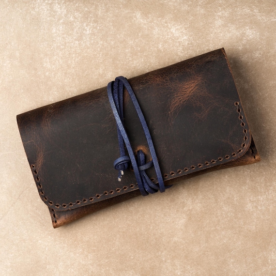 tobacco pouch with paper holder Personalised Leather Tobacco Pouch, Handmade Roll-up Case With Rolling Paper  Holder