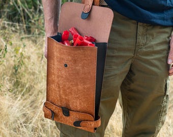 Leather Shell Bag, Trap Shooting Pouch, Shotgun Shell Bag