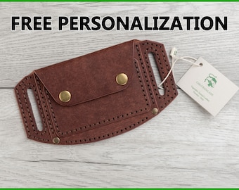 Personalised handmade leather belt wallet, small leather wallet, leather credit card holder, leather travel wallet, leather gift