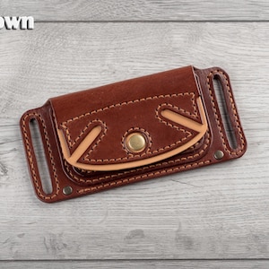 Cartera cinturón de cuero hecha a mano, billetera de viaje de cuero, billetera pequeña de cintura de cuero, tarjetero de cuero, billetera minimalista, Badalassi leather