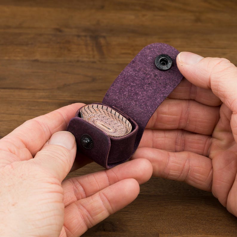 Leather Measuring Tape Case – Personalised Sewing Tool Holder – Gift for Tailor image 10
