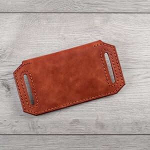 Cartera de cinturón de cuero hecha a mano, billetera pequeña de cuero con bolsillo para monedas, billetera de viaje de cuero, tarjetero de cuero, billetera de cintura, bolsa de cinturón imagen 4