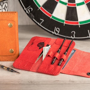 Handmade Pueblo Leather Dart Case: Personalized Soft Dart Wallet