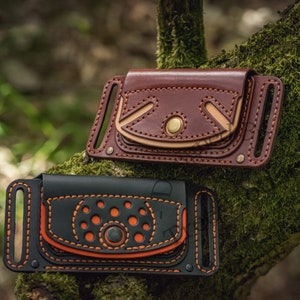 Cartera cinturón de cuero hecha a mano, billetera de viaje de cuero, billetera pequeña de cintura de cuero, tarjetero de cuero, billetera minimalista, imagen 7