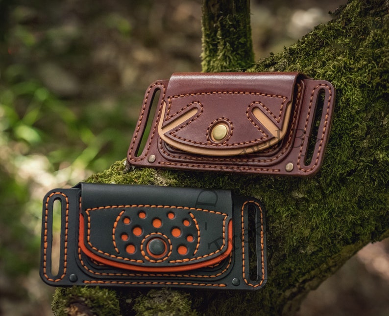 Cartera cinturón de cuero hecha a mano, billetera de viaje de cuero, billetera pequeña de cintura de cuero, tarjetero de cuero, billetera minimalista, imagen 7