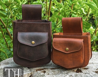 Handmade Full Grain Leather Shotgun Cartridge Pouch, Skeet Trap Shooting Bag