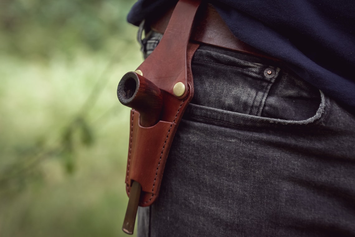 Handmade Leather Smoking Pipe Holster Smoking Pipe Holder Etsy