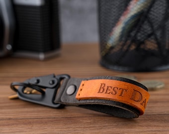 Custom Leather Keychain – Personalised Full Grain Leather Keyring