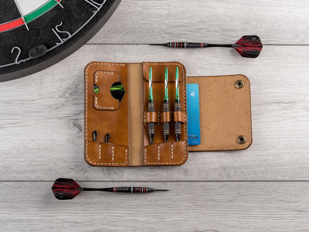 Personalised Handmade Leather Soft Dart Case, Leather Dart Wallet
