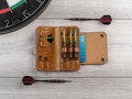 Leather Dart Case, Personalized Dart Holder, Italian Leather Gift for Soft Darts Player