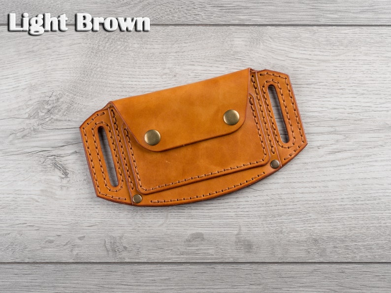Cartera de cuero personalizada para cinturón, billetera pequeña de cuero, tarjetero para cinturón, billetera de viaje de cuero, estuche de cuero para cinturón, billetera de cuero para la cintura Light Brown