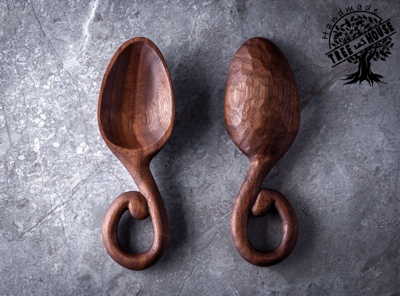 Hand carved wooden spoon wooden scoop love spoon wedding Etsy