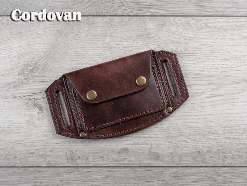 Cartera de cuero personalizada para cinturón, billetera pequeña de cuero, tarjetero para cinturón, billetera de viaje de cuero, estuche de cuero para cinturón, billetera de cuero para la cintura Cordovan