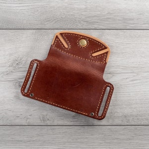 Cartera cinturón de cuero hecha a mano, billetera de viaje de cuero, billetera pequeña de cintura de cuero, tarjetero de cuero, billetera minimalista, imagen 5