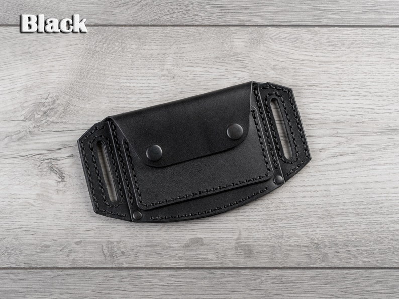 Cartera de cuero personalizada para cinturón, billetera pequeña de cuero, tarjetero para cinturón, billetera de viaje de cuero, estuche de cuero para cinturón, billetera de cuero para la cintura Negro