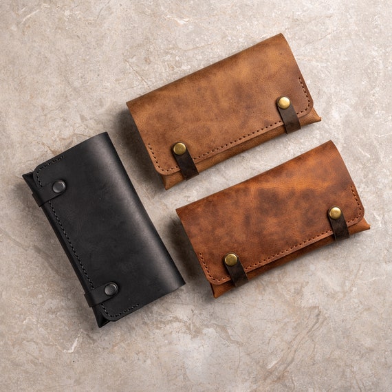 Personalised leather tobacco pouch hotsell