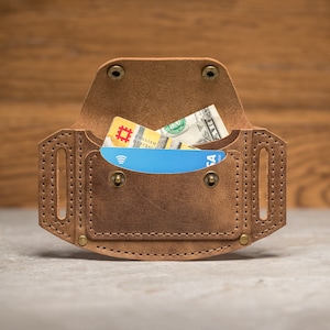 Cartera de cuero personalizada para cinturón, cartera de cuero extraíble, tarjetero de cuero, regalo personalizado