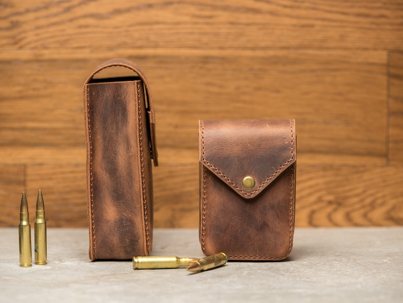 Handmade Pull Up Leather Belt Bag: Military Style Waist Pouch image 5
