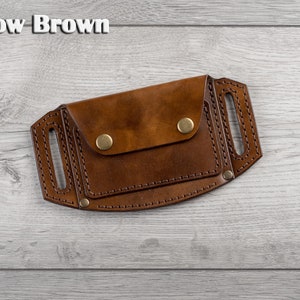 Cartera de cuero personalizada para cinturón, billetera pequeña de cuero, tarjetero para cinturón, billetera de viaje de cuero, estuche de cuero para cinturón, billetera de cuero para la cintura Show Brown