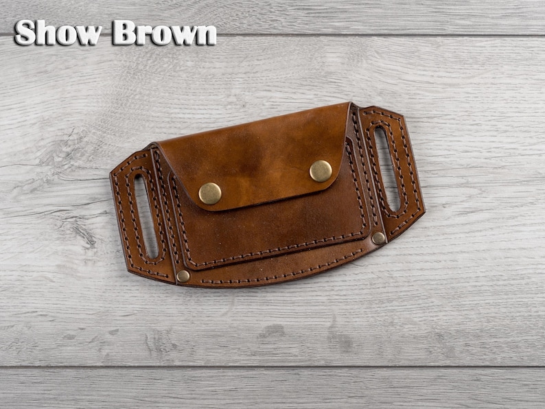 Cartera de cuero personalizada para cinturón, billetera pequeña de cuero, tarjetero para cinturón, billetera de viaje de cuero, estuche de cuero para cinturón, billetera de cuero para la cintura Show Brown