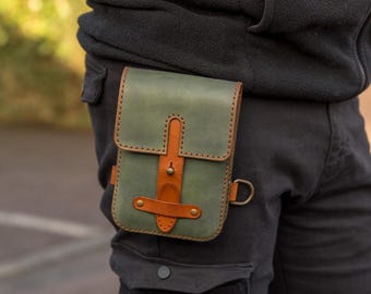 Leather Belt Bag – Full Grain Unisex Military Hip Pouch