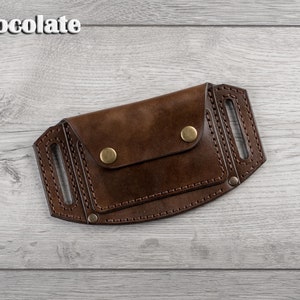 Cartera de cuero personalizada para cinturón, billetera pequeña de cuero, tarjetero para cinturón, billetera de viaje de cuero, estuche de cuero para cinturón, billetera de cuero para la cintura Chocolate/Dark