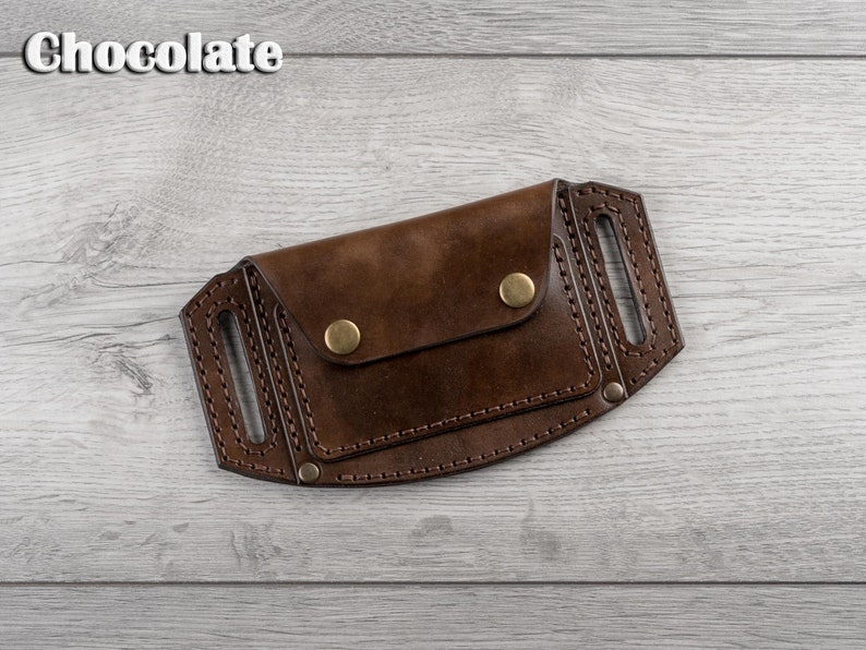 Cartera de cuero personalizada para cinturón, billetera pequeña de cuero, tarjetero para cinturón, billetera de viaje de cuero, estuche de cuero para cinturón, billetera de cuero para la cintura Chocolate/Dark