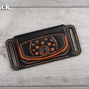 Cartera cinturón de cuero hecha a mano, billetera de viaje de cuero, billetera pequeña de cintura de cuero, tarjetero de cuero, billetera minimalista, Black