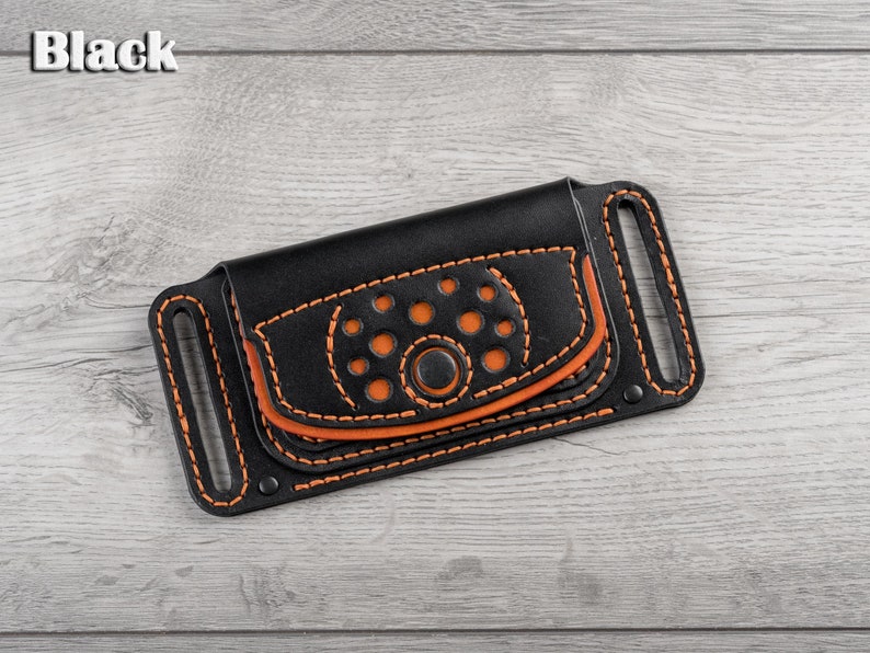 Cartera cinturón de cuero hecha a mano, billetera de viaje de cuero, billetera pequeña de cintura de cuero, tarjetero de cuero, billetera minimalista, Black