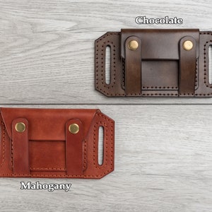Cartera de cinturón de cuero hecha a mano, billetera pequeña de cuero con bolsillo para monedas, billetera de viaje de cuero, tarjetero de cuero, billetera de cintura, bolsa de cinturón imagen 2