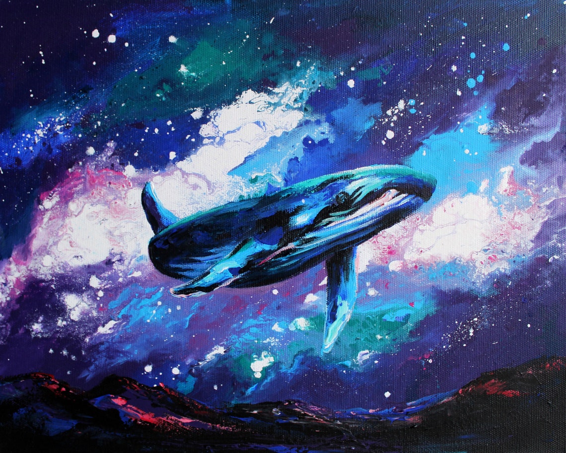 Whale Wall Art Whale Original Art Humpback Whale Whale | Etsy
