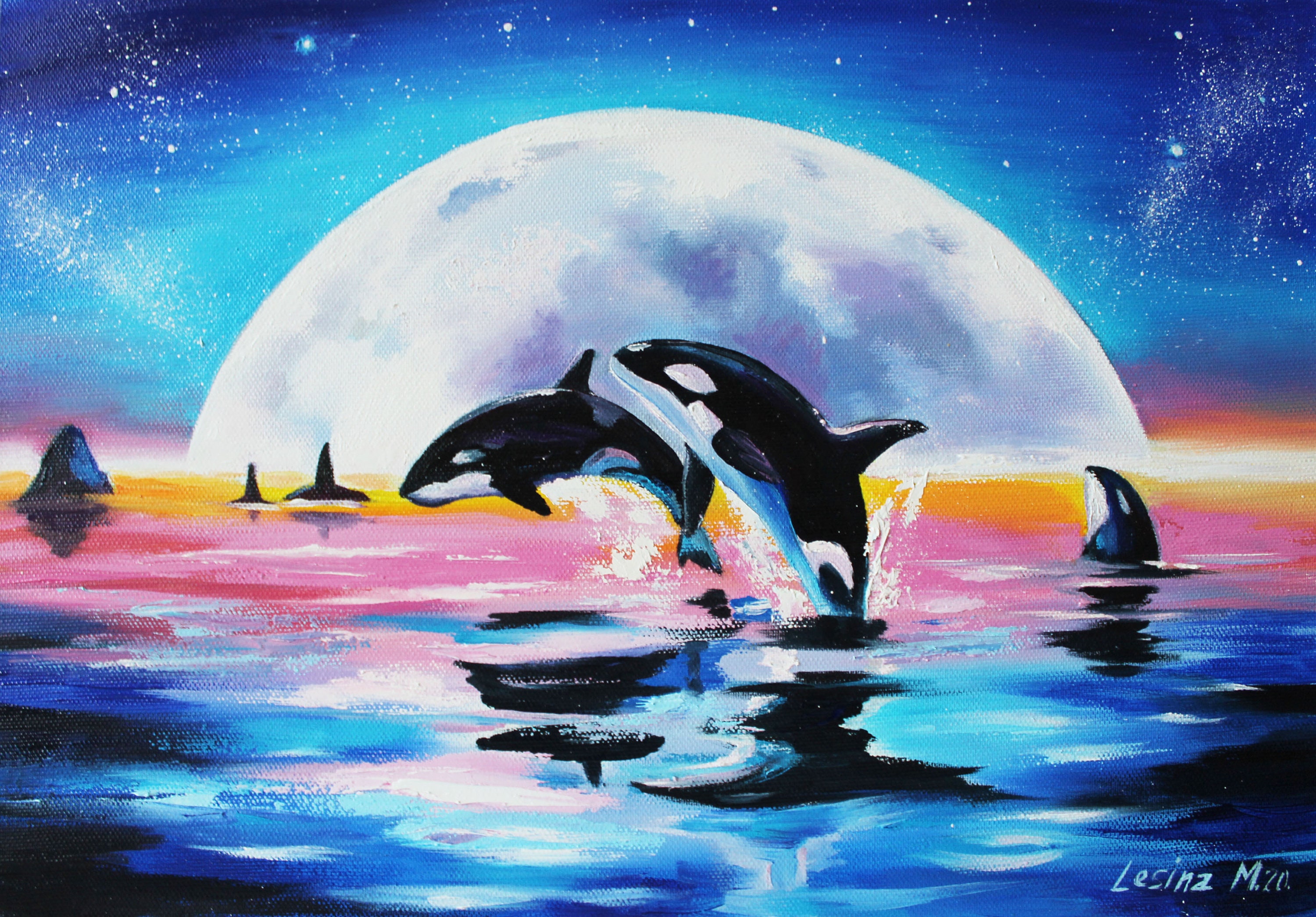 Killer whale oil painting on canvas Killer whale art Whale | Etsy