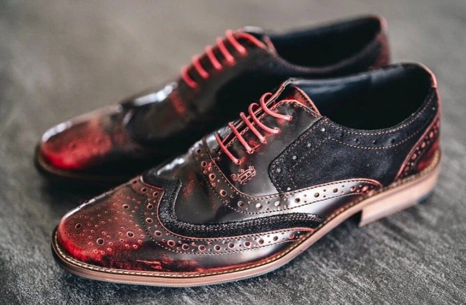 Red Brogue Shoes - Etsy
