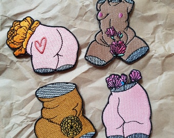 Bums & Roses - Embroidered Patch Set