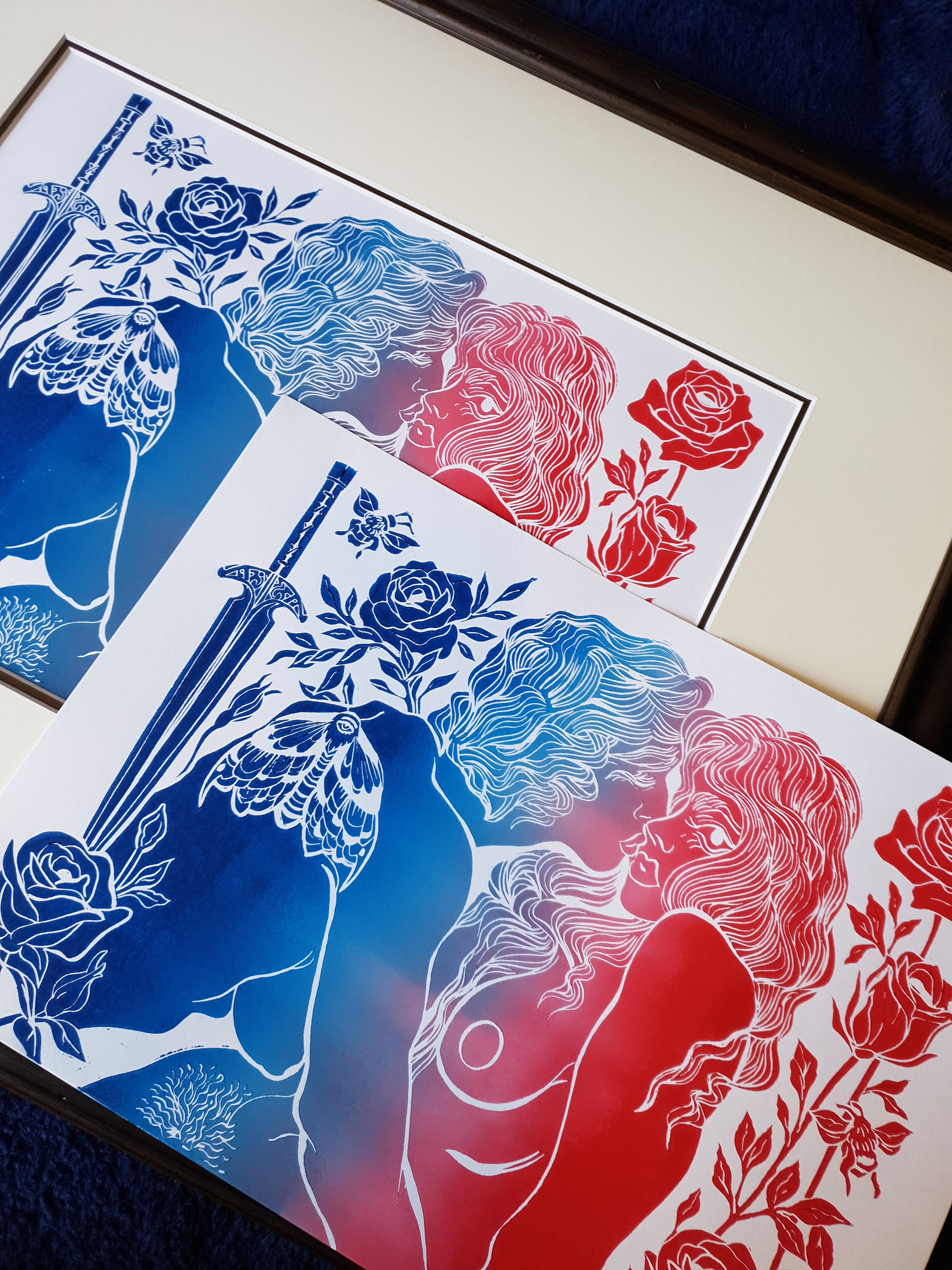 You Deserve Some Rest - Ombre Linoprints