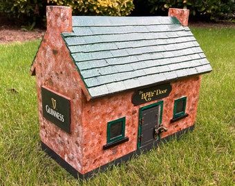 Irish Pub Style Birdhouse with tiled roof and brick effect. Made in Belfast