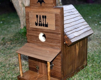 Western Style Americana Birdhouse By Old Dakota. Jail. Solid Wood