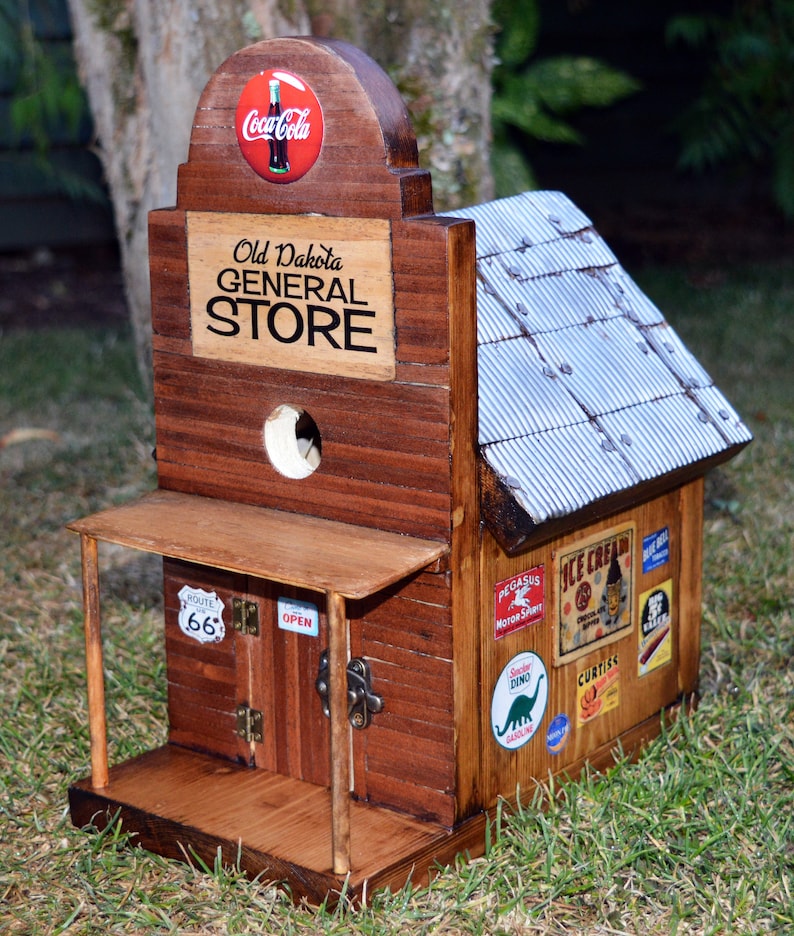 1950's Style Americana Birdhouse By Old Dakota. General Store. Solid wood image 2