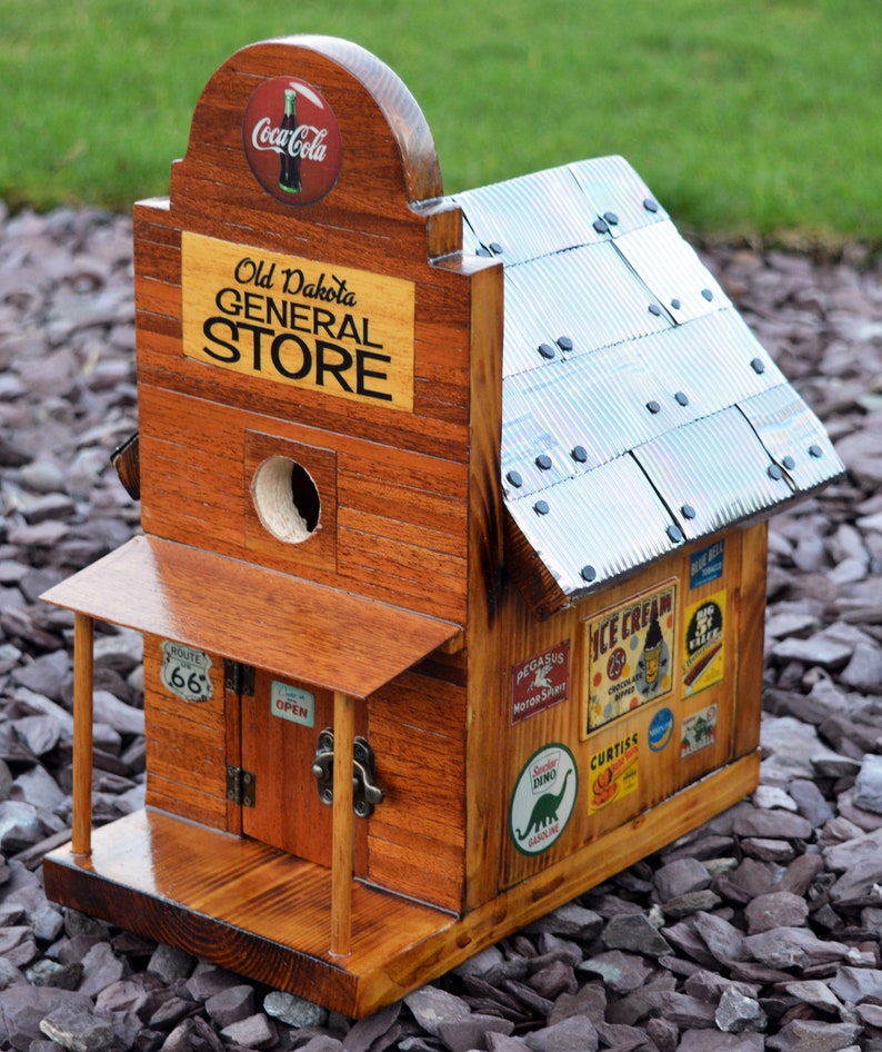 1950's Style Americana Birdhouse By Old Dakota. General Store. Solid wood image 1