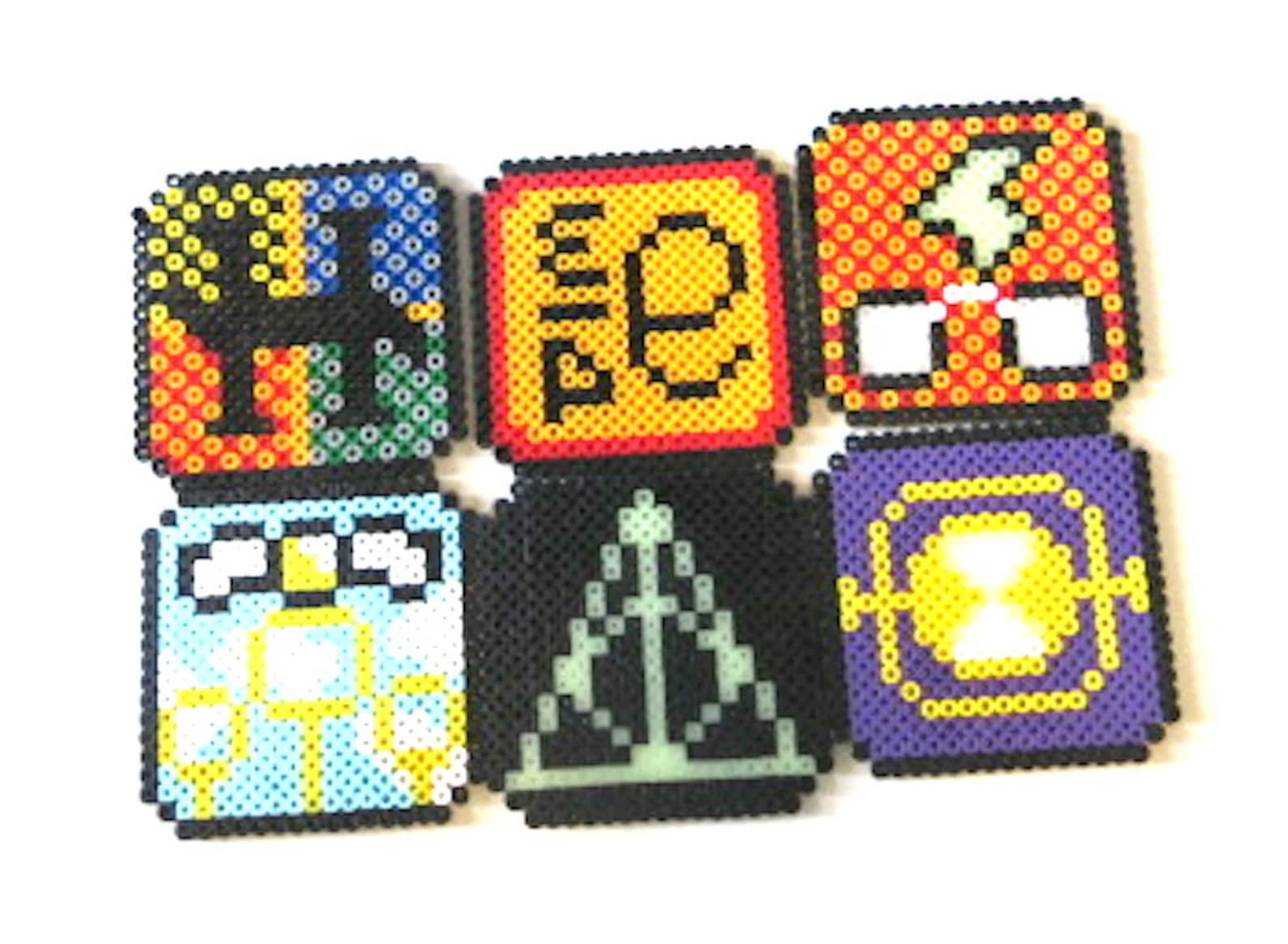 Perler Beads Set of 6 Harry Potter Coasters Etsy