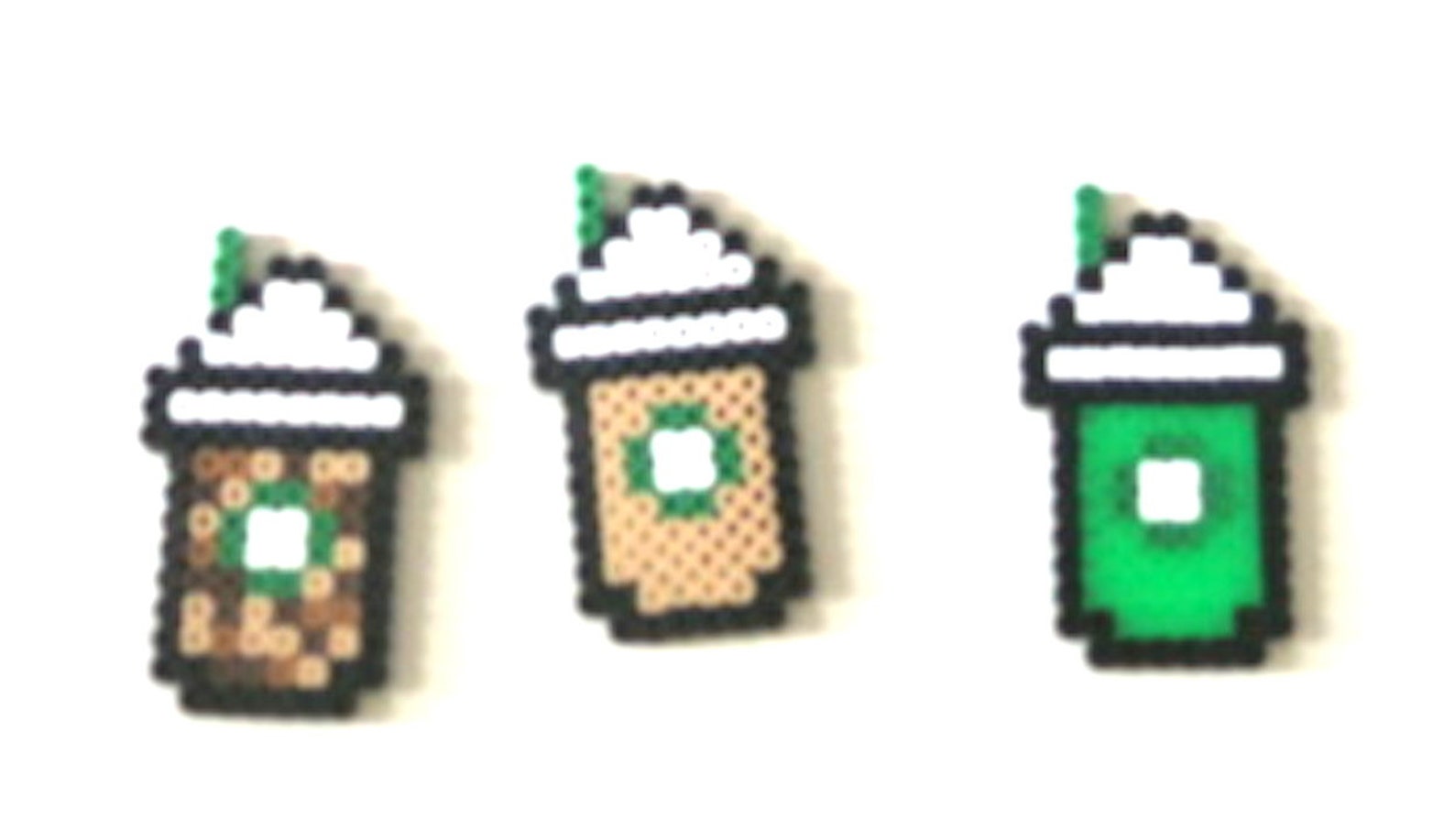 Perler Beads Starbucks Frapp Keychain or Etsy