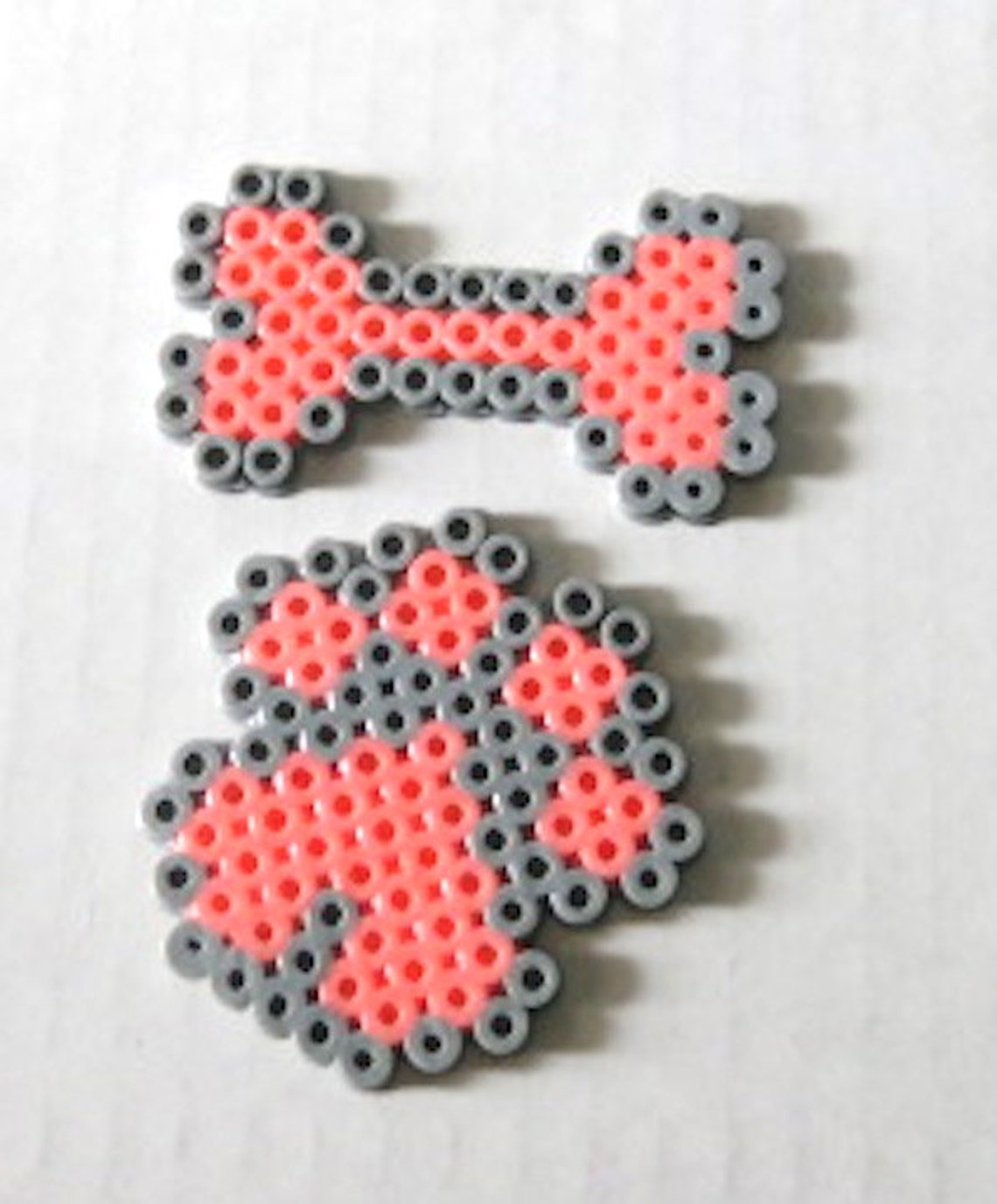 Perler Beads Paw Print or Dog Bone or Keychain Etsy