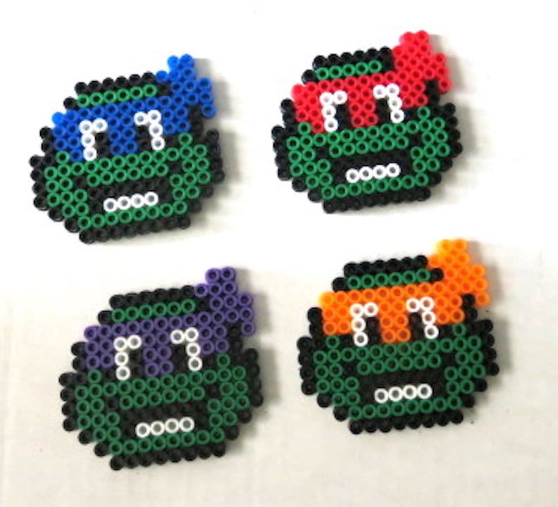 Perler Beads Set of 4 Ninja Turtles Keychains or Magnets - Etsy